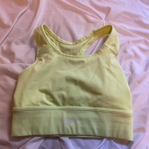 Nike Longline Razorback neon yellow sports bra - Picture 1 of 2